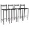 Black Metal & Leather Bar Stools from Ligne Roset, Set of 4 1