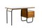 Oak and Metal Desk by Robert Charroy for Mobilor, 1955, Image 1