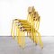 French Yellow Mullca Stacking Chair, 1970s, Set of Five 4