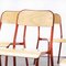 French Red Stacking Chairs from Mullca, 1970s, Set of 6 5