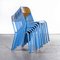 French Light Blue Stacking Chair from Mullca, 1970s, Set of 8 3