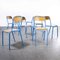 French Light Blue Stacking Chair from Mullca, 1970s, Set of 8 5