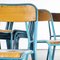 French Light Blue Stacking Chairs from Mullca, 1970s, Set of 20 5