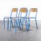 French Light Blue Stacking Chairs from Mullca, 1970s, Set of 4 3