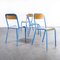 French Light Blue Stacking Chairs from Mullca, 1970s, Set of 4 4