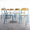 French Light Blue Stacking Chairs from Mullca, 1970s, Set of 8 4