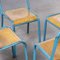 French Light Blue Stacking Chairs from Mullca, 1970s, Set of 4, Image 2
