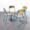 French Light Blue Stacking Chairs from Mullca, 1970s, Set of 4 4