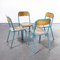 French Light Blue Stacking Chairs from Mullca, 1970s, Set of 4, Image 4