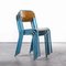French Light Blue Stacking Chairs from Mullca, 1970s, Set of 4 9