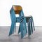 French Light Blue Stacking Chairs from Mullca, 1970s, Set of 6, Image 3