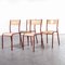 French Red Model 510 Stacking Dining Chairs from Mullca, 1970s, Set of 4 5