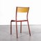 French Red Model 510 Stacking Dining Chairs from Mullca, 1970s, Set of 4 7