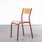 French Red Model 510 Stacking Dining Chairs from Mullca, 1970s, Set of 4 1