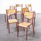 French Red Model 510 Stacking Dining Chairs from Mullca, 1970s, Set of 6 4