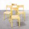 French Yellow 510 Stacking Dining Chairs from Mullca, 1970s, Set of 4 3