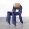 French Deep Blue Stacking Chairs from Mullca, 1970s, Set of 6 3