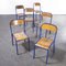 French Deep Blue Stacking Chairs from Mullca, 1970s, Set of 6 4