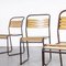 Slatted Tubular Metal Dining Chairs from Cox, 1940s, Set of 4 4