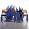 French Deep Blue Stacking Chair from Mullca, 1970s 5