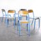 French Light Blue Stacking Chairs from Mullca, 1970s, Set of 6 5