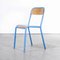 French Light Blue Stacking Chairs from Mullca, 1970s, Set of 6 1