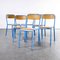 French Light Blue Stacking Chairs from Mullca, 1970s, Set of 6 3