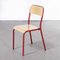 French Red Stacking Chairs from Mullca, 1970s, Set of 4 1
