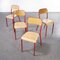 French Red Stacking Chairs from Mullca, 1970s, Set of 4 3