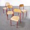 French Red Stacking Chairs from Mullca, 1970s, Set of 4, Image 3