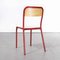 French Red Stacking Chairs from Mullca, 1970s, Set of 4 7