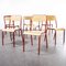 French Red Stacking Chairs from Mullca, 1970s, Set of 8 5