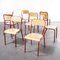 French Red Stacking Chairs from Mullca, 1970s, Set of 8 3