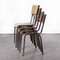 French Simple Stacking Dining Chairs from Mullca, 1960s, Set of 4, Image 4