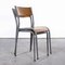 French Tapered Leg School Dining Chair in Light Grey from Mullca, 1950s, Image 9
