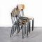 French Aqua Model 511 Stacking Dining Chairs from Mullca, 1950s, Set of 6, Image 6