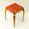 Mid-Century Cognac Leather Top Stool by G. A. Berg for Bröderna Andersson, Sweden, 1940s 7