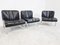 German Leather and Chrome Euro Chairs by Girsberger, Set of 3, Image 4