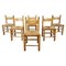 Vintage Brutalist Oak and Wicker Dining Chairs, 1960s, Set of 6, Image 3