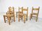 Vintage Brutalist Oak and Wicker Dining Chairs, 1960s, Set of 6 9