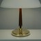 Lámpara de mesa sueca Mid-Century de teca, latón y vidrio esmerilado de Böhlmarks, años 50, Imagen 4