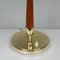 Mid-Century Swedish Teak, Brass and Frosted Glass Table Lamp from Böhlmarks, 1950s 5