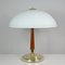 Mid-Century Swedish Teak, Brass and Frosted Glass Table Lamp from Böhlmarks, 1950s 2