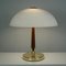 Mid-Century Swedish Teak, Brass and Frosted Glass Table Lamp from Böhlmarks, 1950s 3