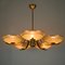 German Art Deco Brass and Glass 5 Arm Chandelier, 1930s 5