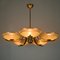 German Art Deco Brass and Glass 5 Arm Chandelier, 1930s, Image 5