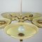 German Art Deco Brass and Glass 5 Arm Chandelier, 1930s, Image 18