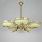 German Art Deco Brass and Glass 5 Arm Chandelier, 1930s, Image 4