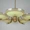 German Art Deco Brass and Glass 5 Arm Chandelier, 1930s, Image 14