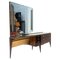 Mid-Century Modern Italian Wooden Dressing Table with Lightning Mirror, 1960s 1